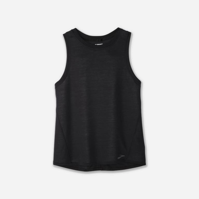 Brooks Distance Australia - Women's Running Tank Top - Black (419786-CEL)